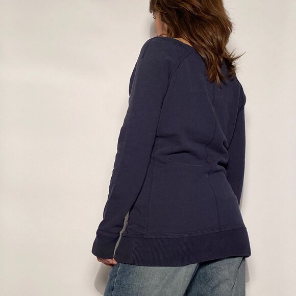 Vintage Y2K University of Michigan Boat Neck Tunic Sweatshirt w Kangaroo Pockets - Picture 2 of 11